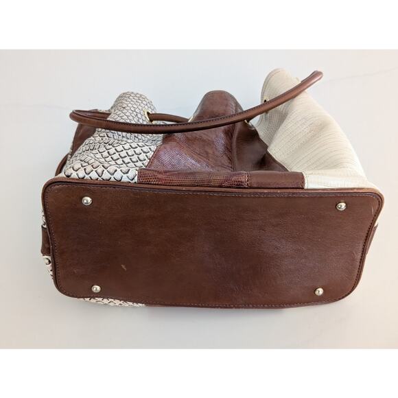 Brahmin Shoulder Bag Trina Brown Sahara Leather Bucket Drawstring - Picture 5 of 10